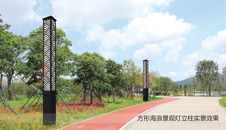 (QDJGDZ-022)园林方形海浪款叼嘿软件免费下载柱应用实景效果
