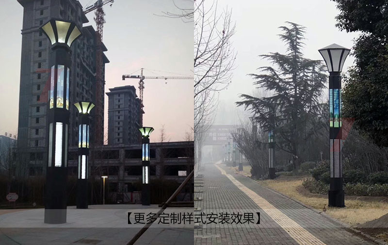 (QDJGDZ-023)六边发光园林立柱叼嘿软件免费下载定制款公园安装效果实景