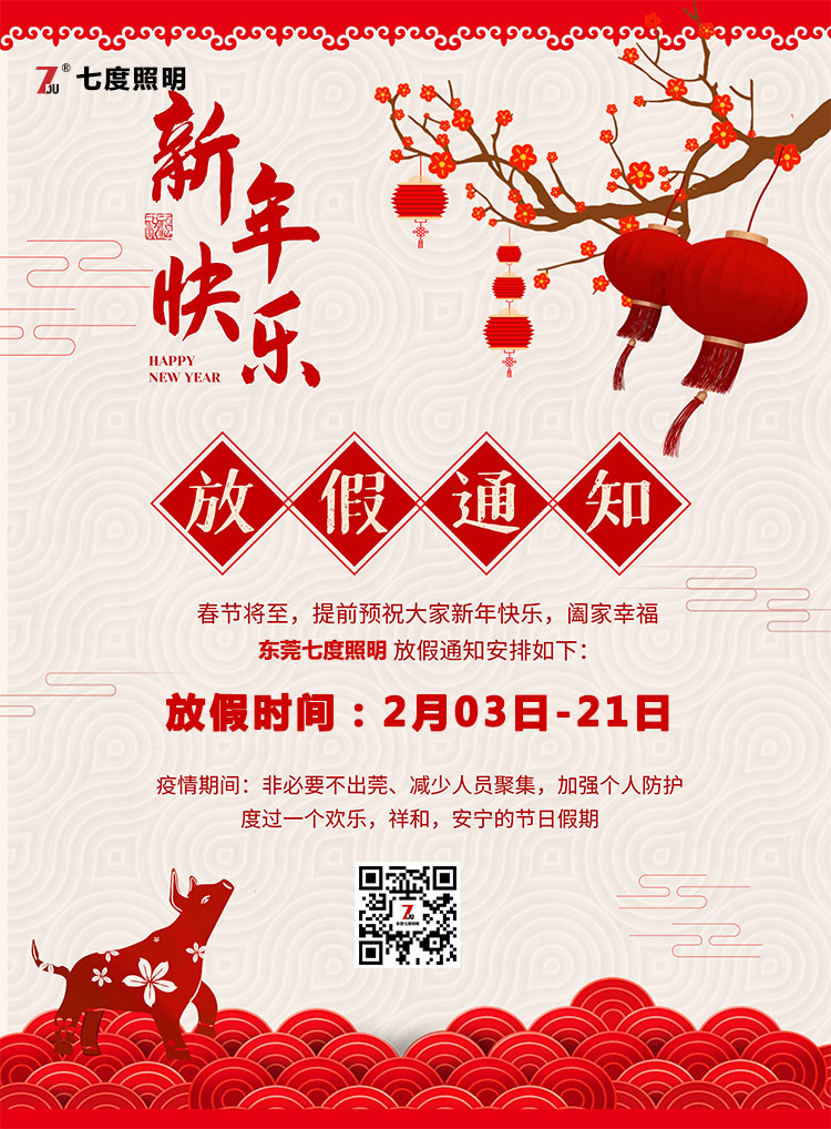 东莞叼嘿直播APP照明科技有限公司-2020年农历春节放假通知
